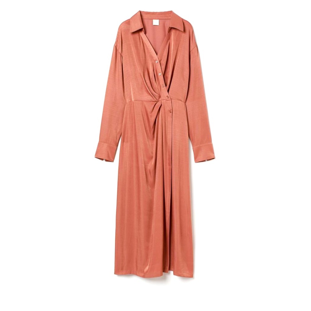 Wrap Dress Satin ( thick Satin, silk like look) wedding guest dress